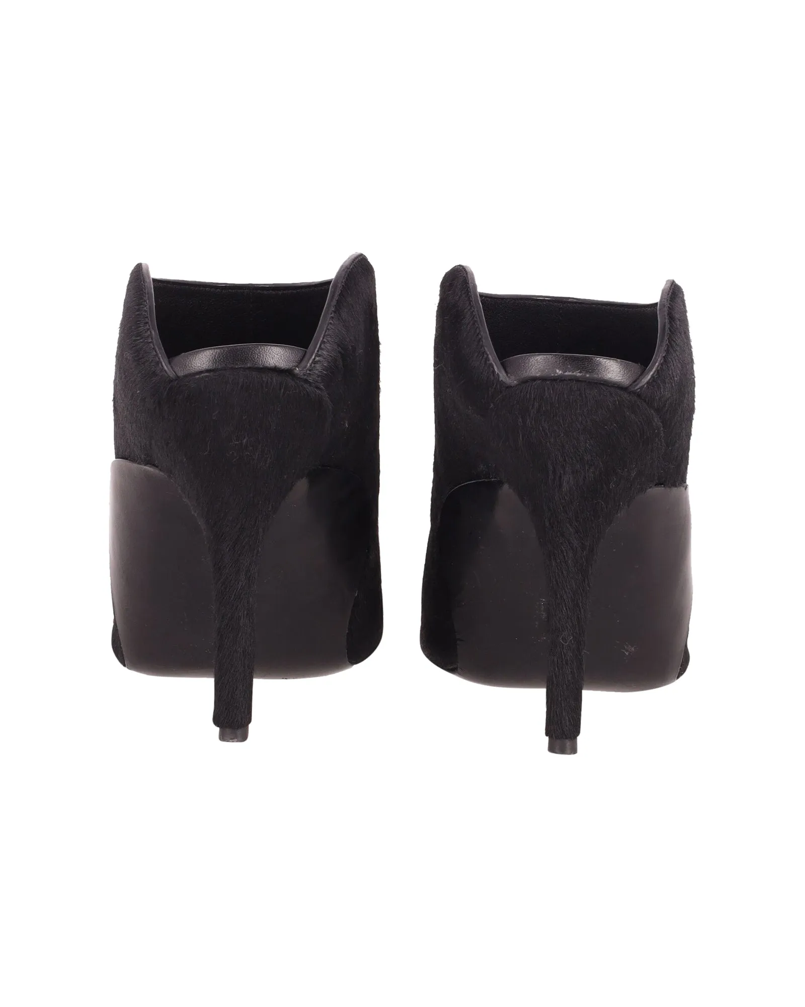 Alexander Wang Miranda Pony Mules in Black Wool