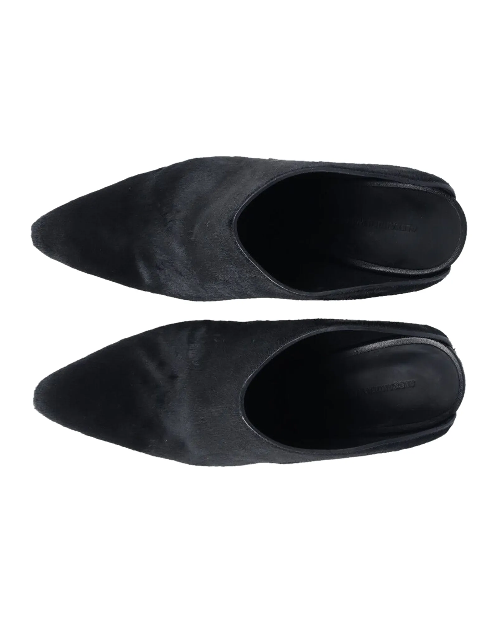 Alexander Wang Miranda Pony Mules in Black Wool