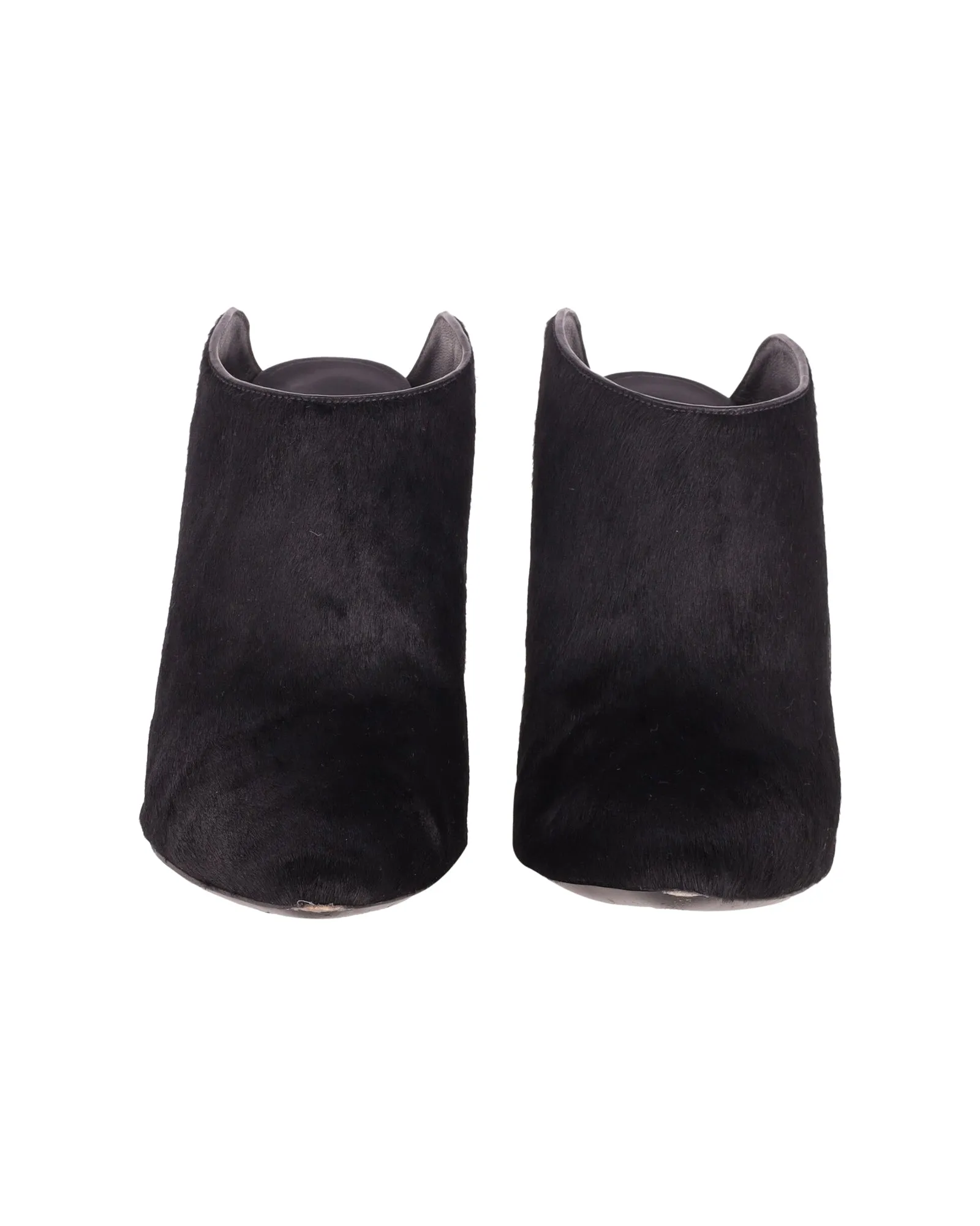 Alexander Wang Miranda Pony Mules in Black Wool