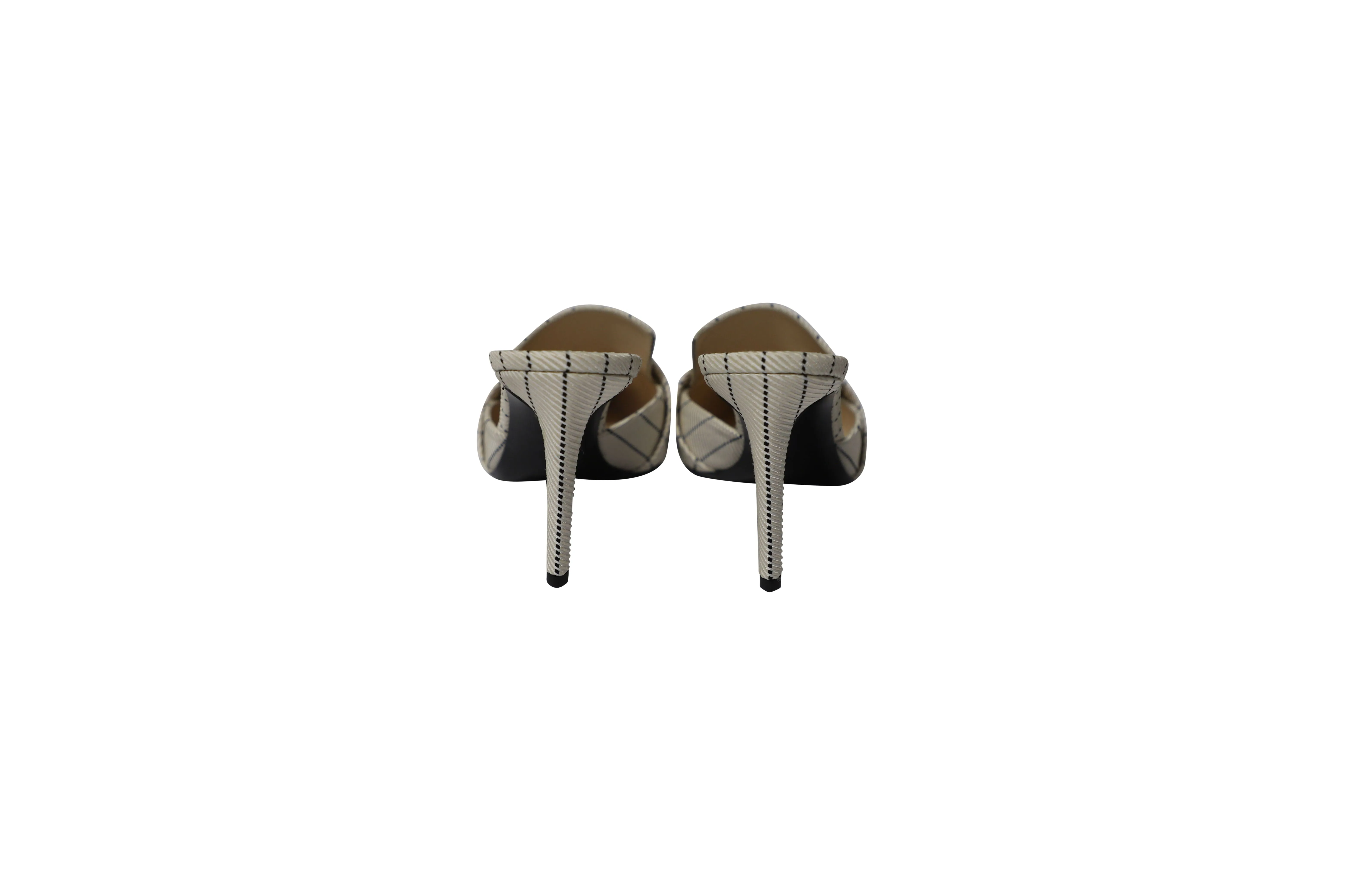 Altuzarra Izy 90 Striped Mules in Cream Cotton