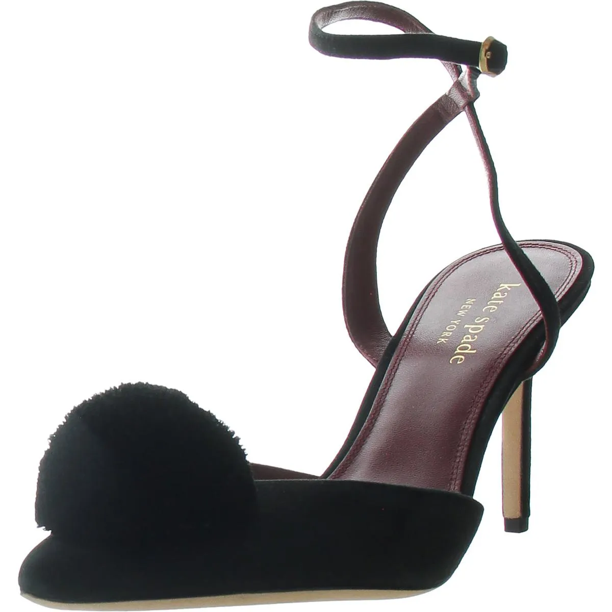 Amour Pom Womens Suede Pointed Toe Ankle Strap