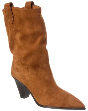 Aquazzura Boogie Suede Cowboy Bootie