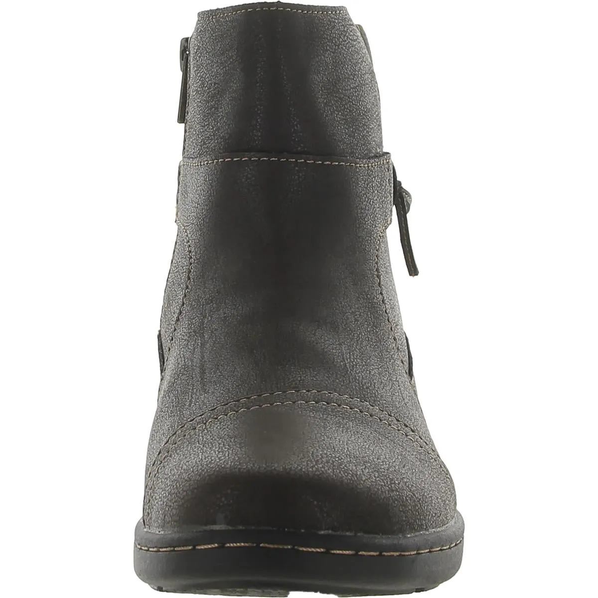 Bella Womens Faux Leather Ankle Booties