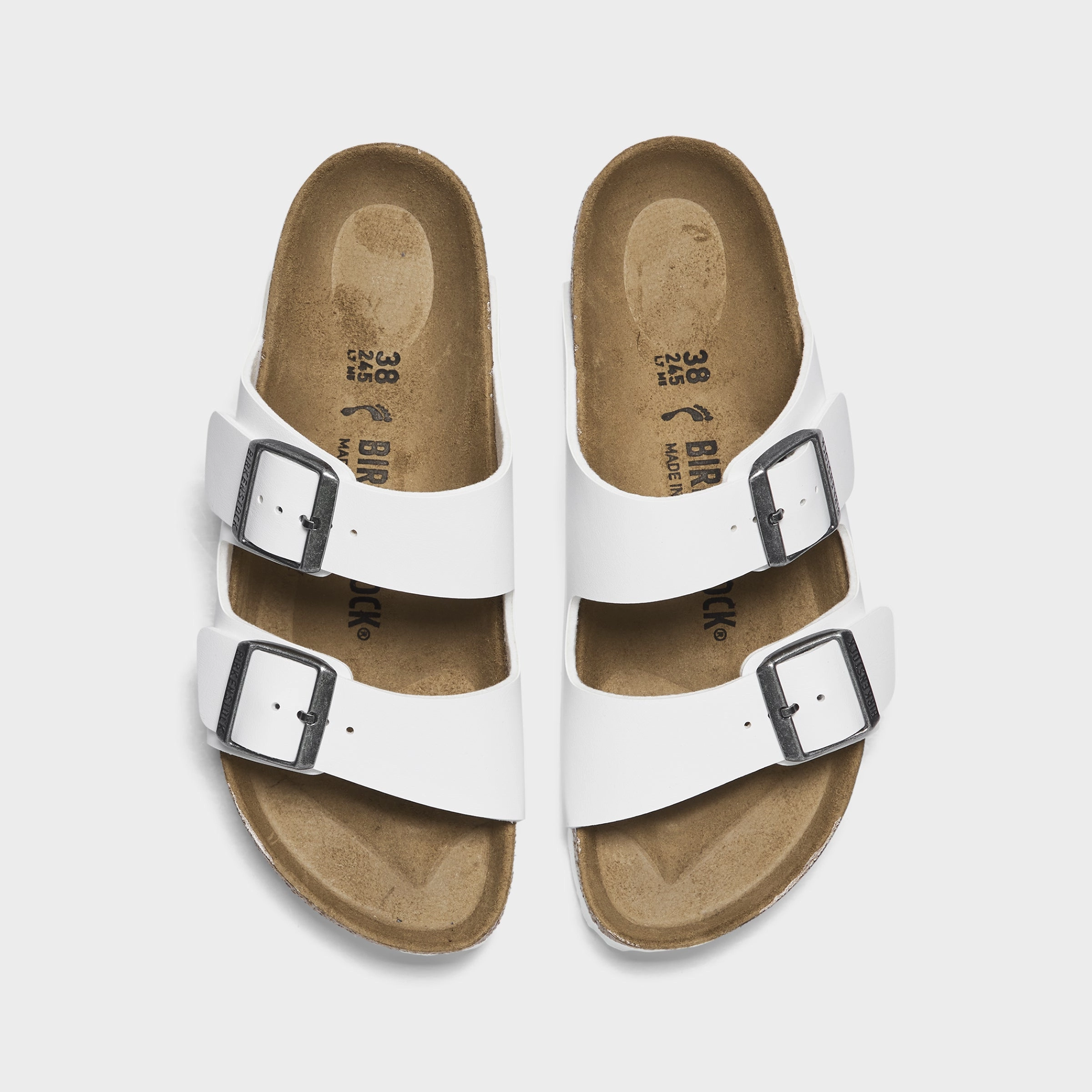 Birkenstock Women's Arizona Birko-Flor / White Birkenstock Shoes