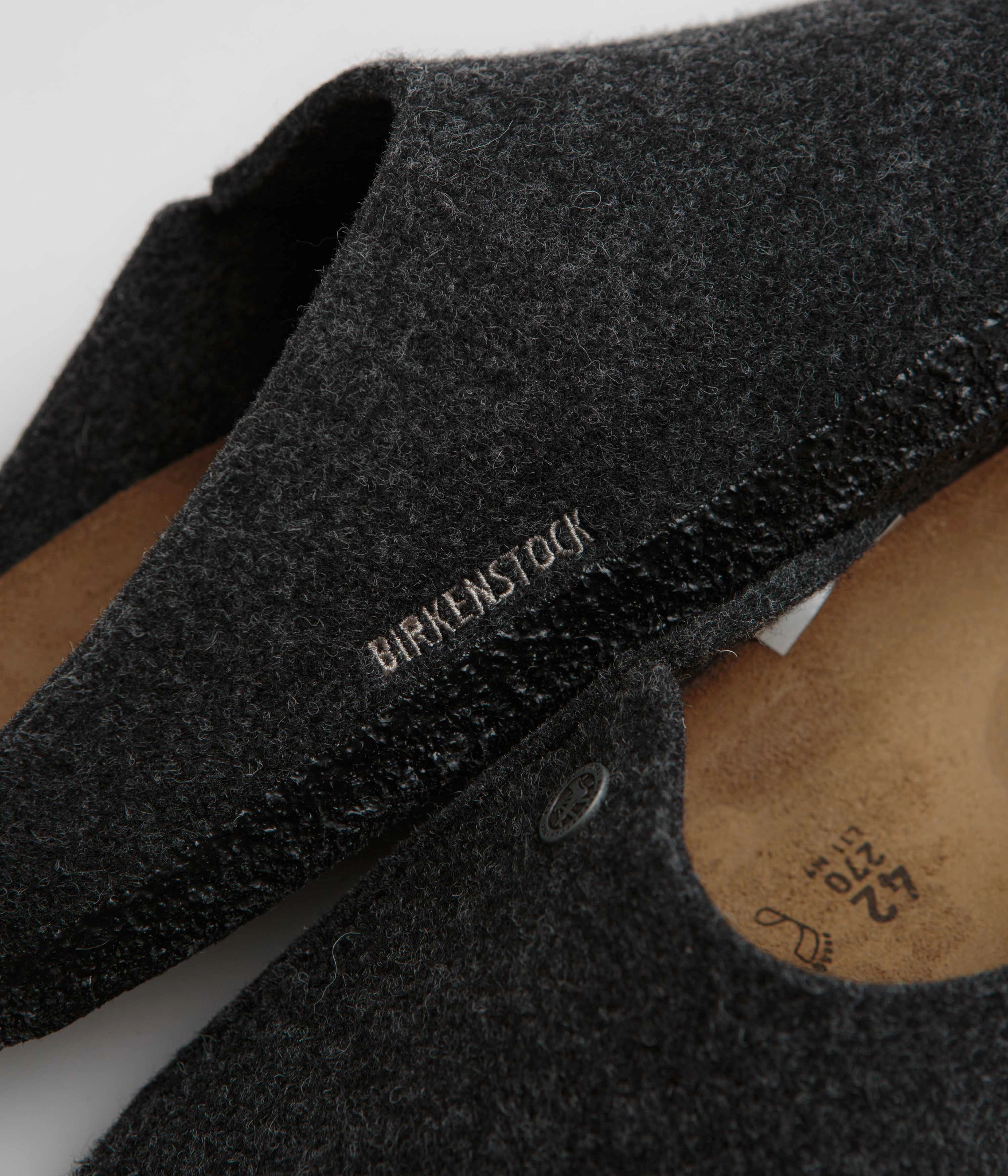 Birkenstock Zermatt Felt Slippers - Anthracite Birkenstock Shoes
