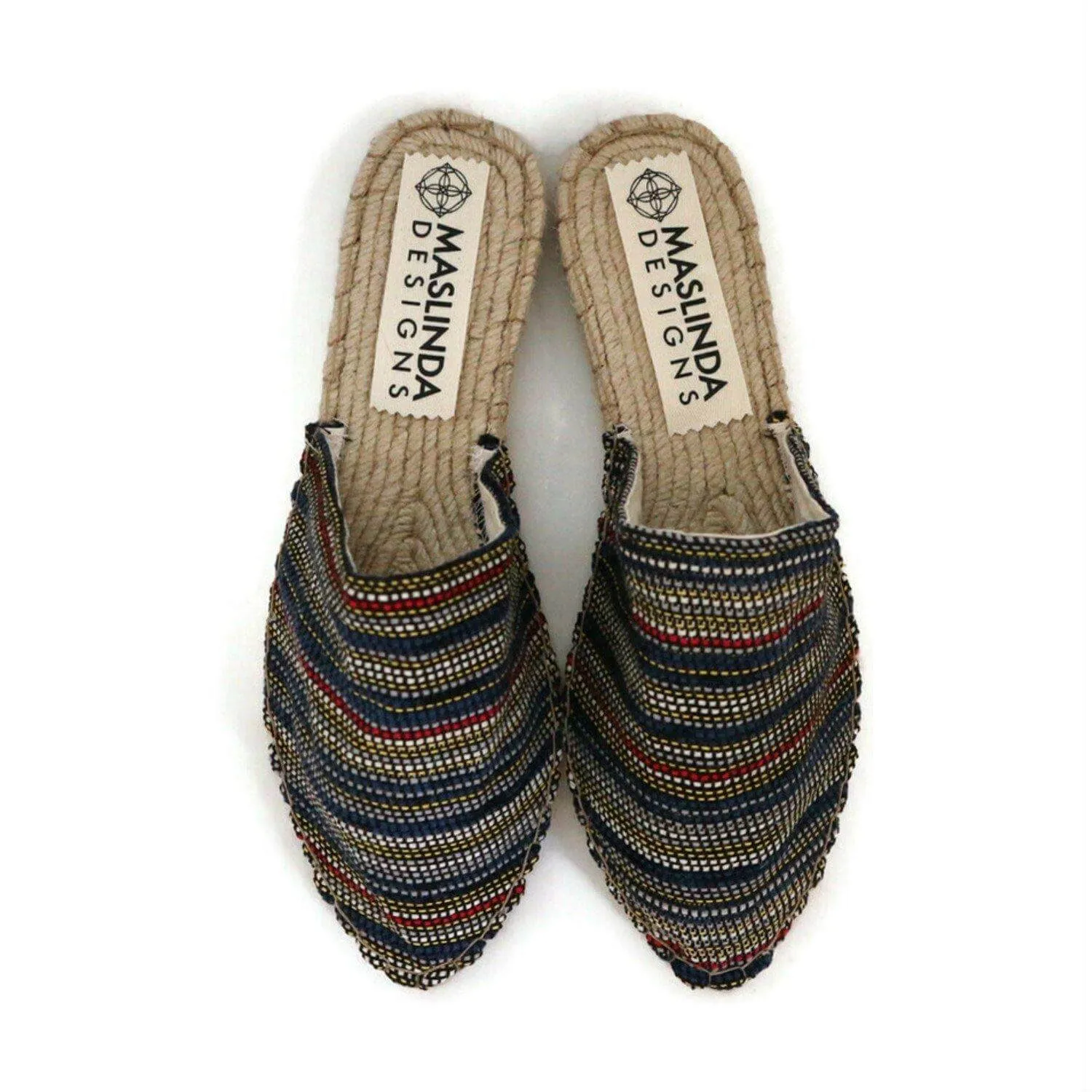 Boho Espadrilles Mules - Blue