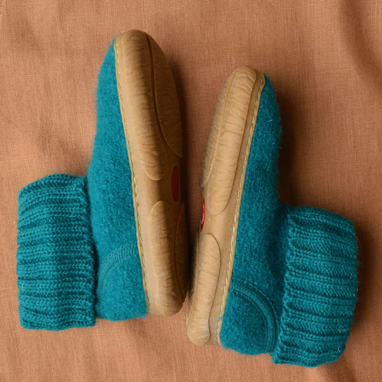 Boiled Wool Slipper Boots - Toni - Teal AW24 (Kids 24-31)
