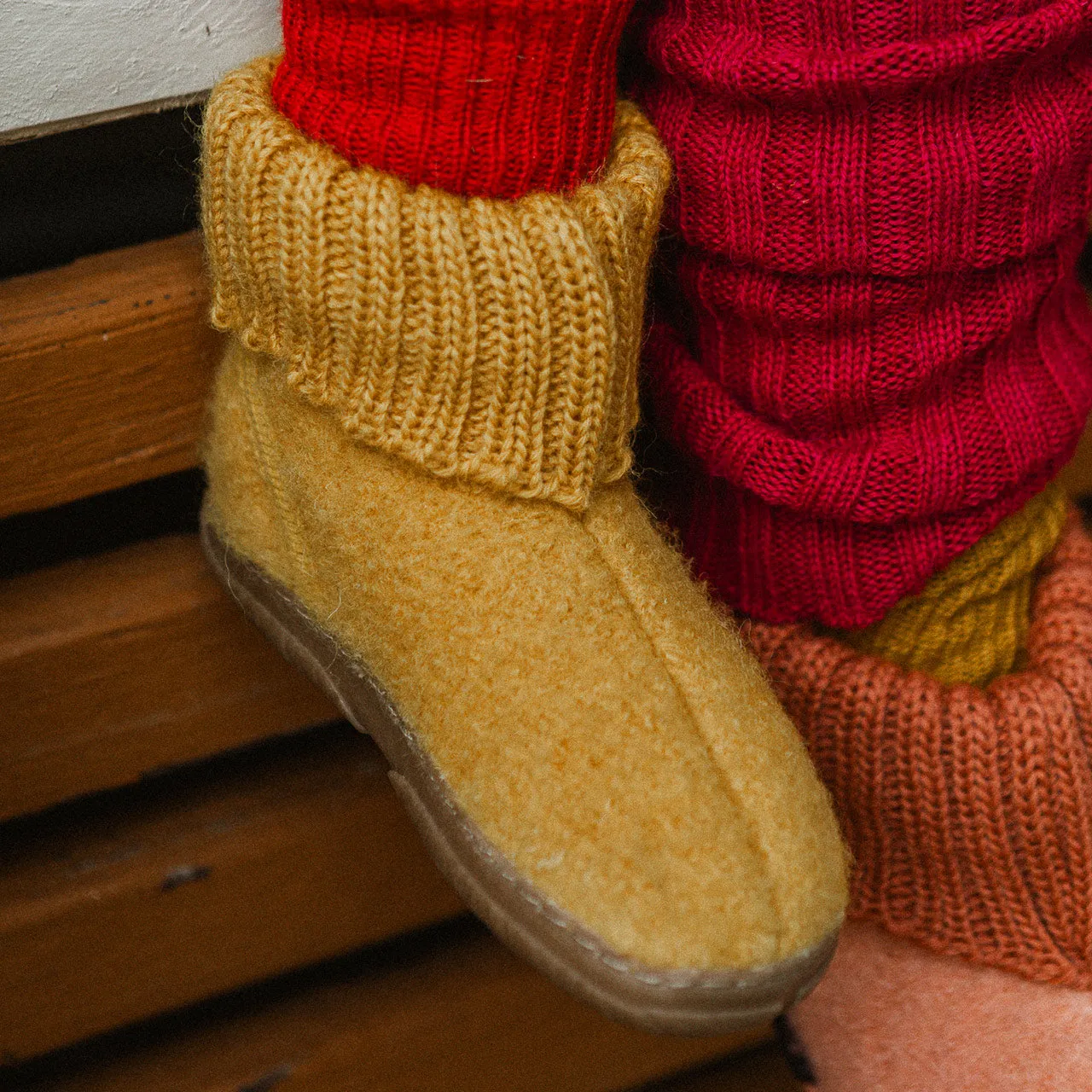 Boiled Wool Slipper Boots - Toni - Teal AW24 (Kids 24-31)