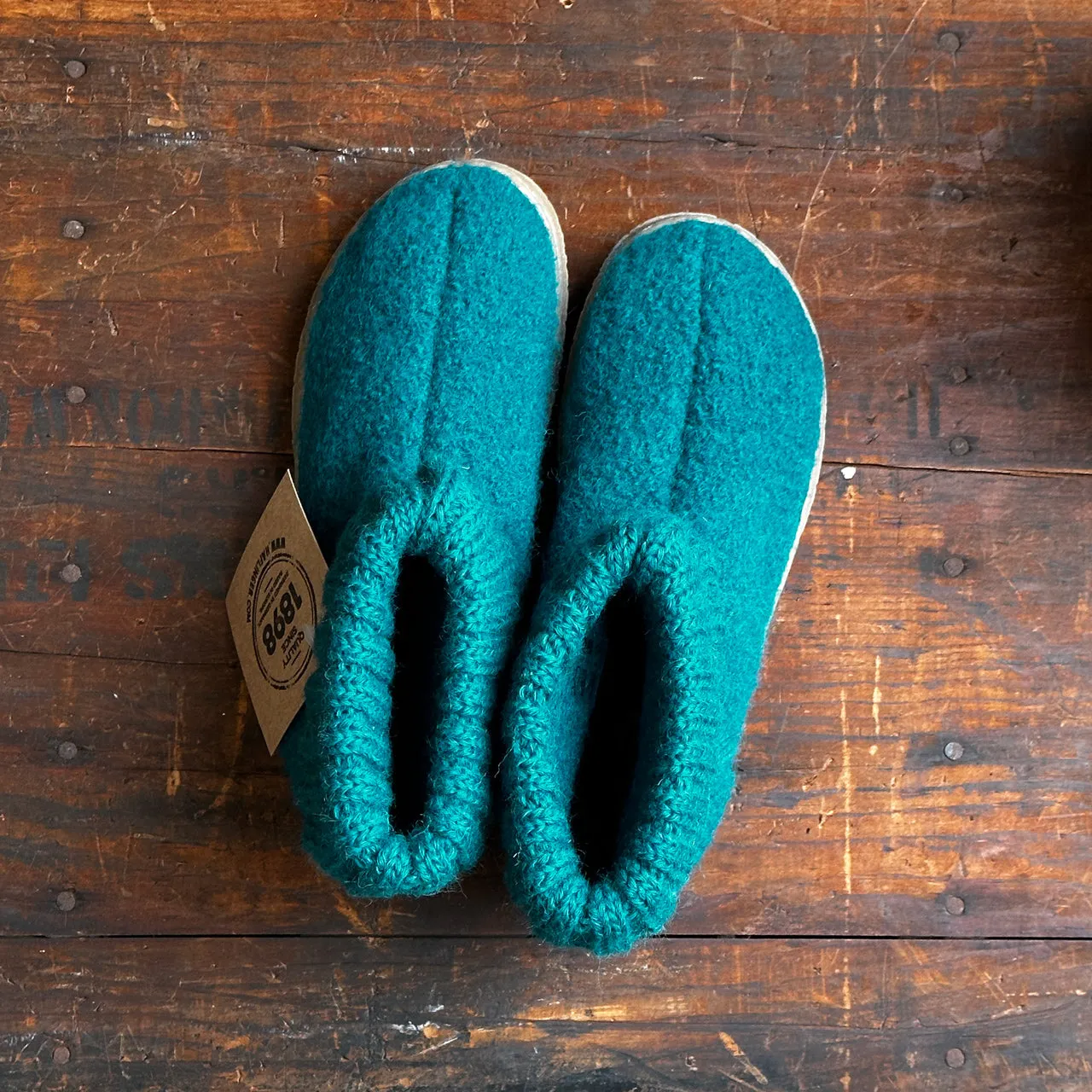 Boiled Wool Slipper Boots - Toni - Teal AW24 (Kids 24-31)