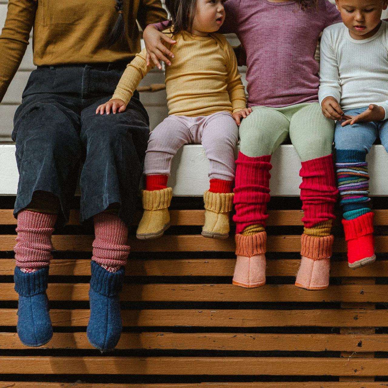 Boiled Wool Slipper Boots - Toni - Teal AW24 (Kids 24-31)