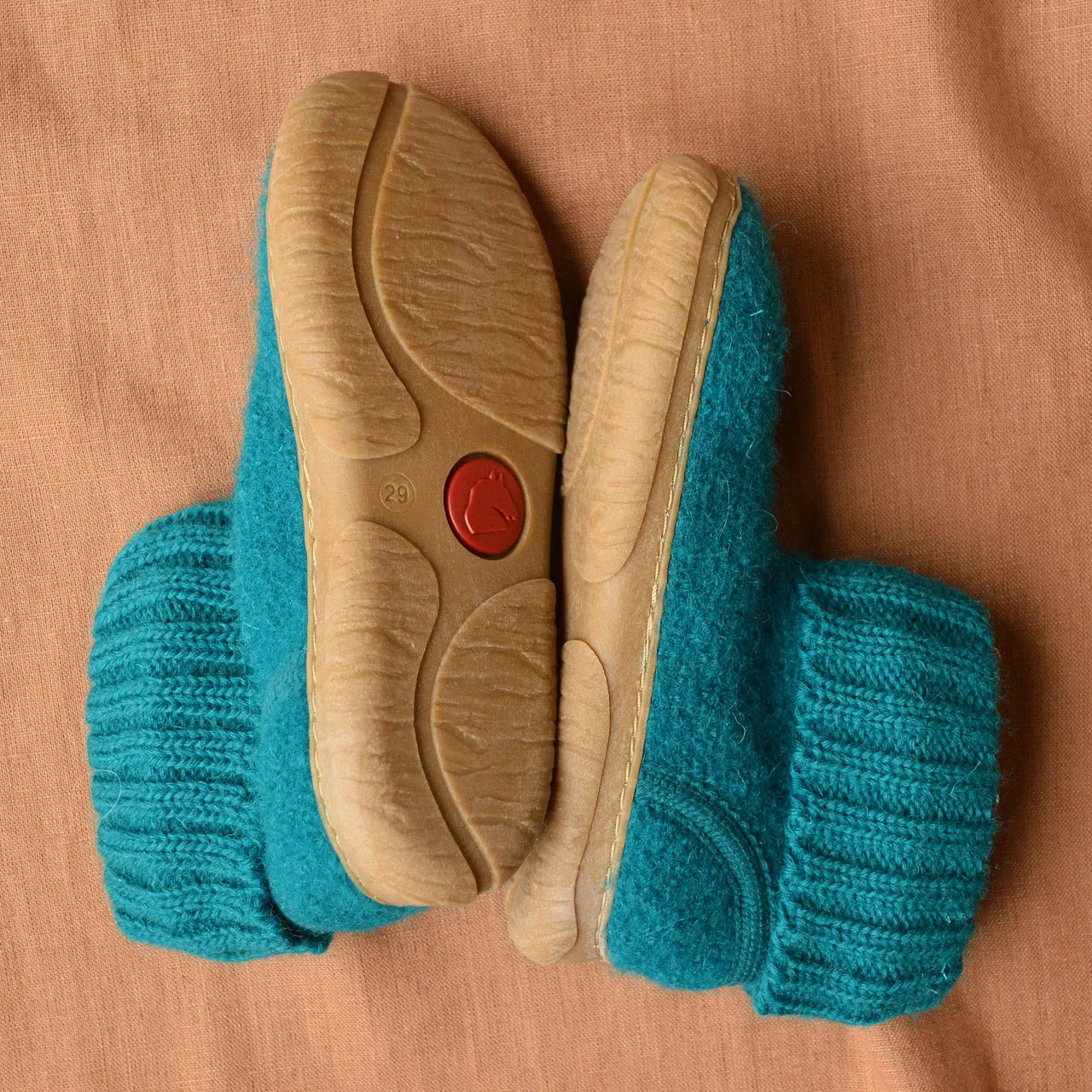 Boiled Wool Slipper Boots - Toni - Teal AW24 (Kids 24-31)