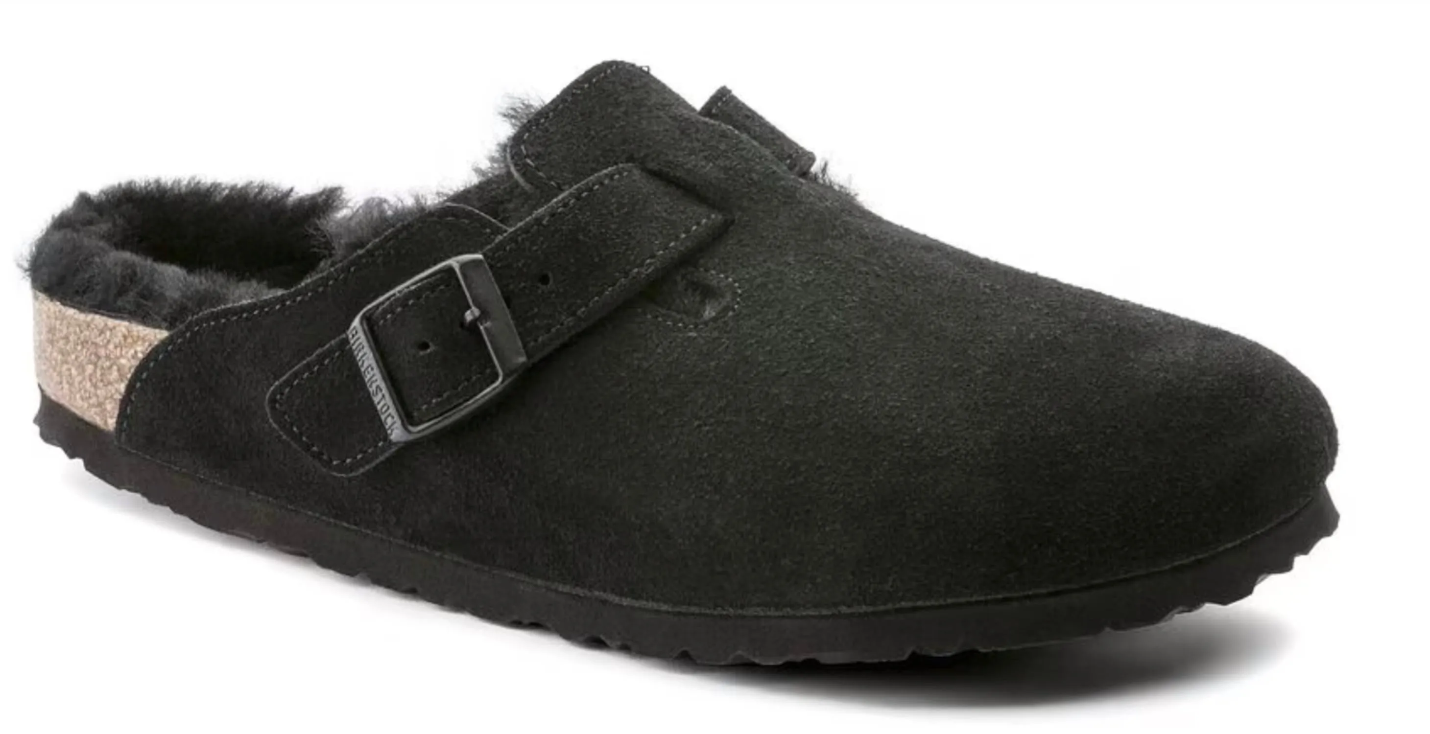 Boston Shearling Clog Narrow In Black
