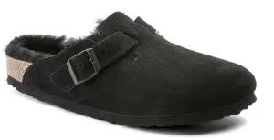 Boston Shearling Clog Narrow In Black