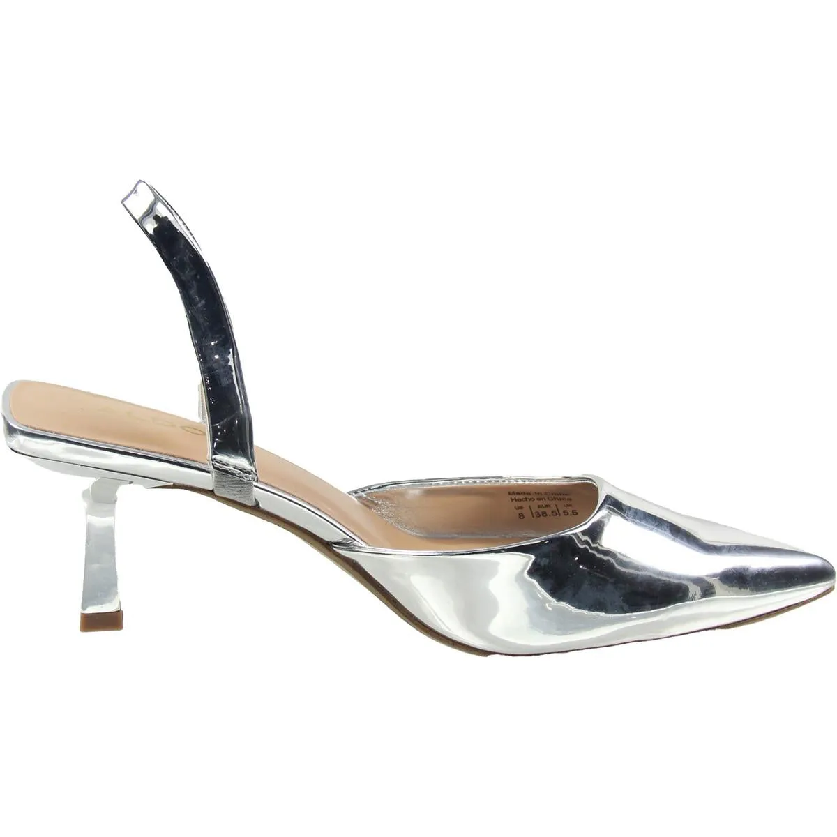 Brizza Womens Solid Manmade Slingback Heels