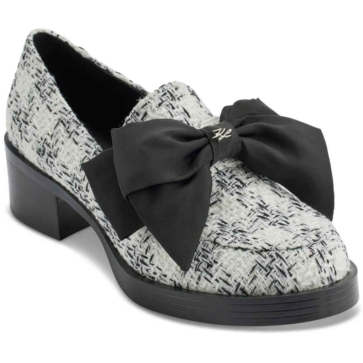 Camilla Bow Womens Bow Knit Loafer Heels