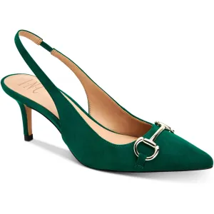 Carynn Womens Embellished Suede Slingback Heels