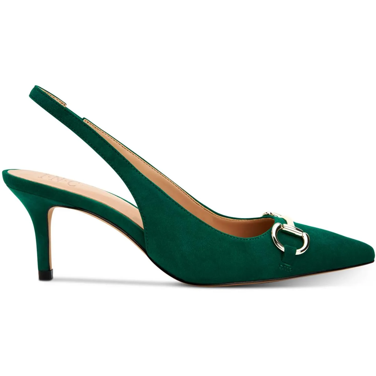 Carynn Womens Embellished Suede Slingback Heels