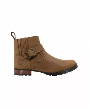 Casual Leather Booties In Honey