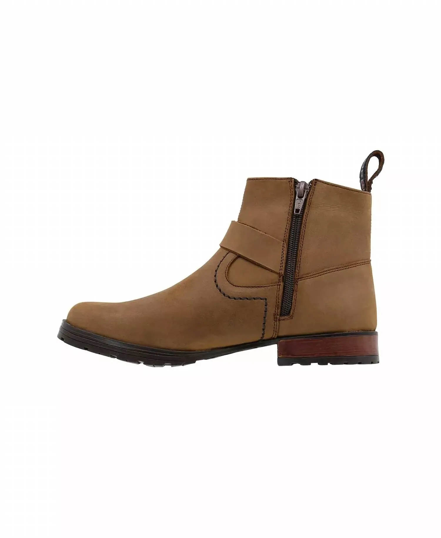 Casual Leather Booties In Honey