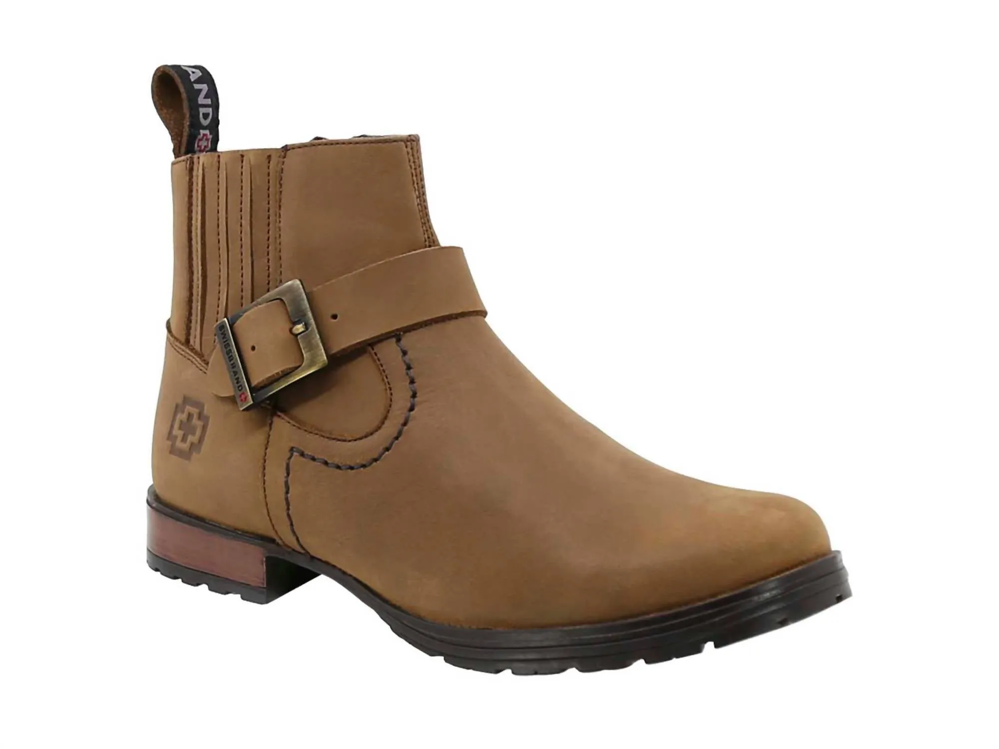 Casual Leather Booties In Honey