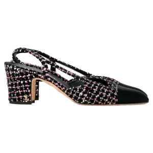 Chanel CC Slingback Pumps in Multicolor Tweed