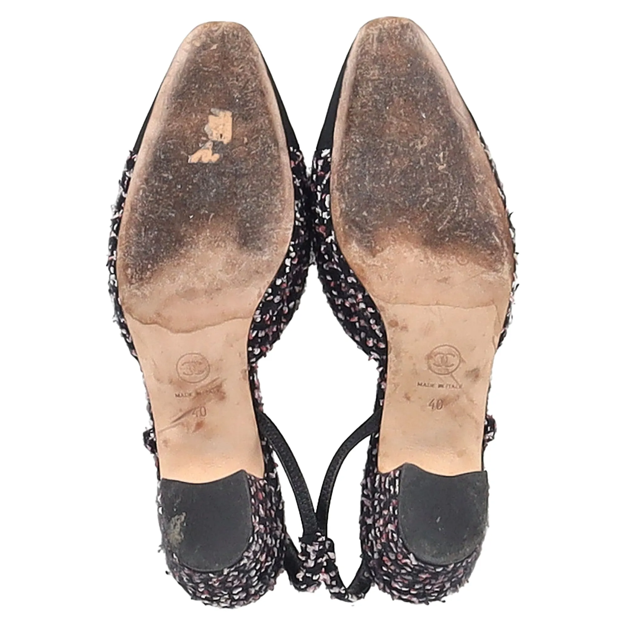 Chanel CC Slingback Pumps in Multicolor Tweed