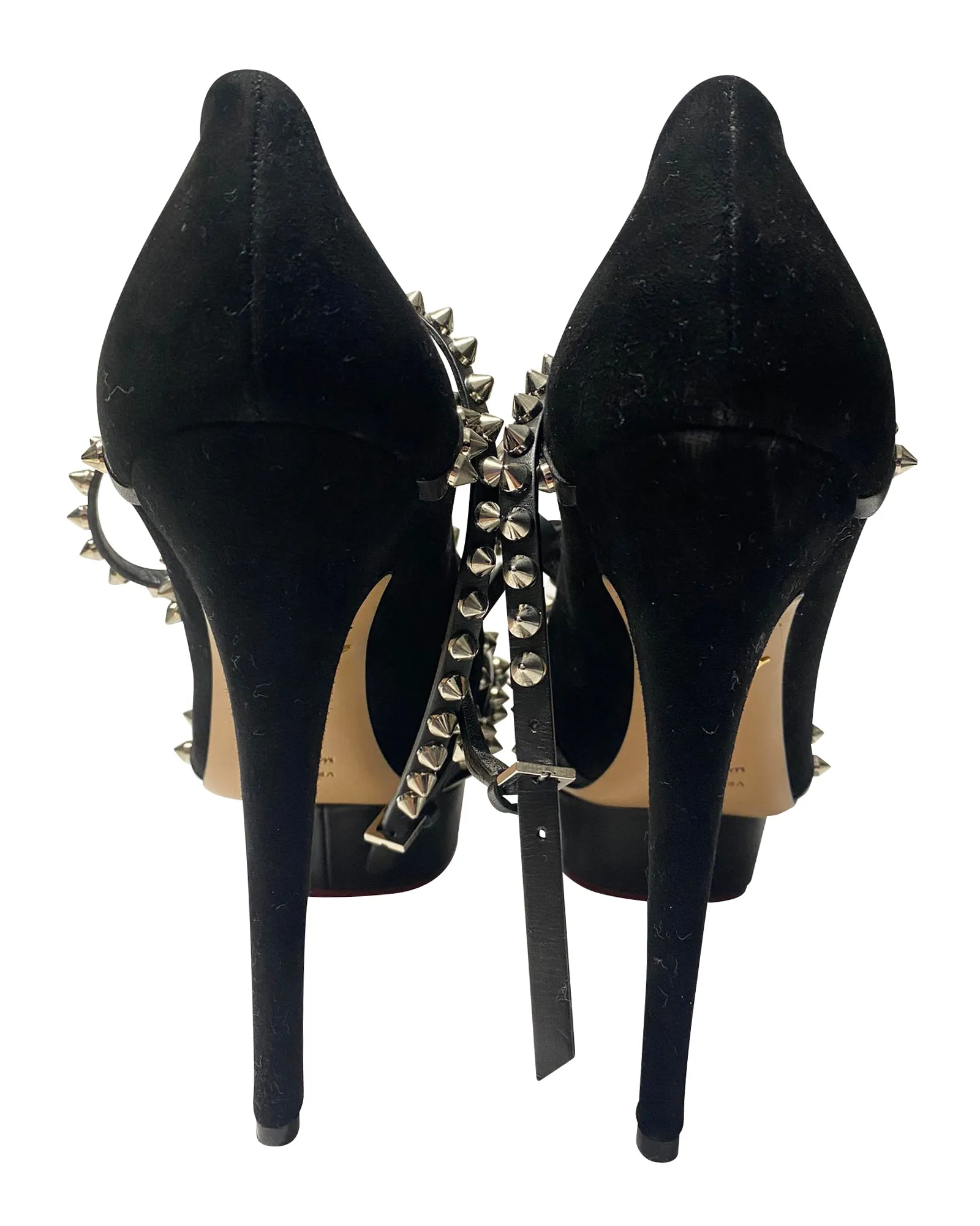 Charlotte Olympia Angry Portia Studded Platform Pumps in Black Suede