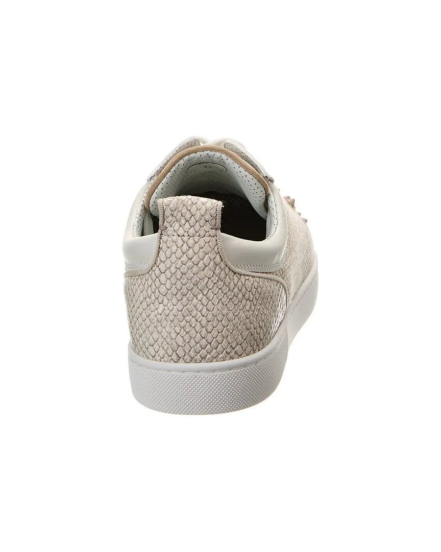 Christian Louboutin Louis Junior Spikes Orlato Linen & Suede Sneaker