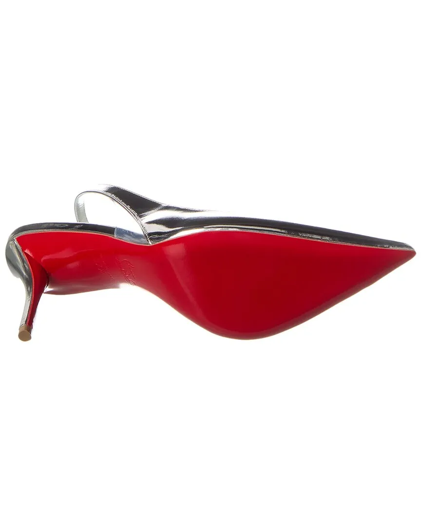Christian Louboutin Posticha 80 Leather & Vinyl Slingback Pump