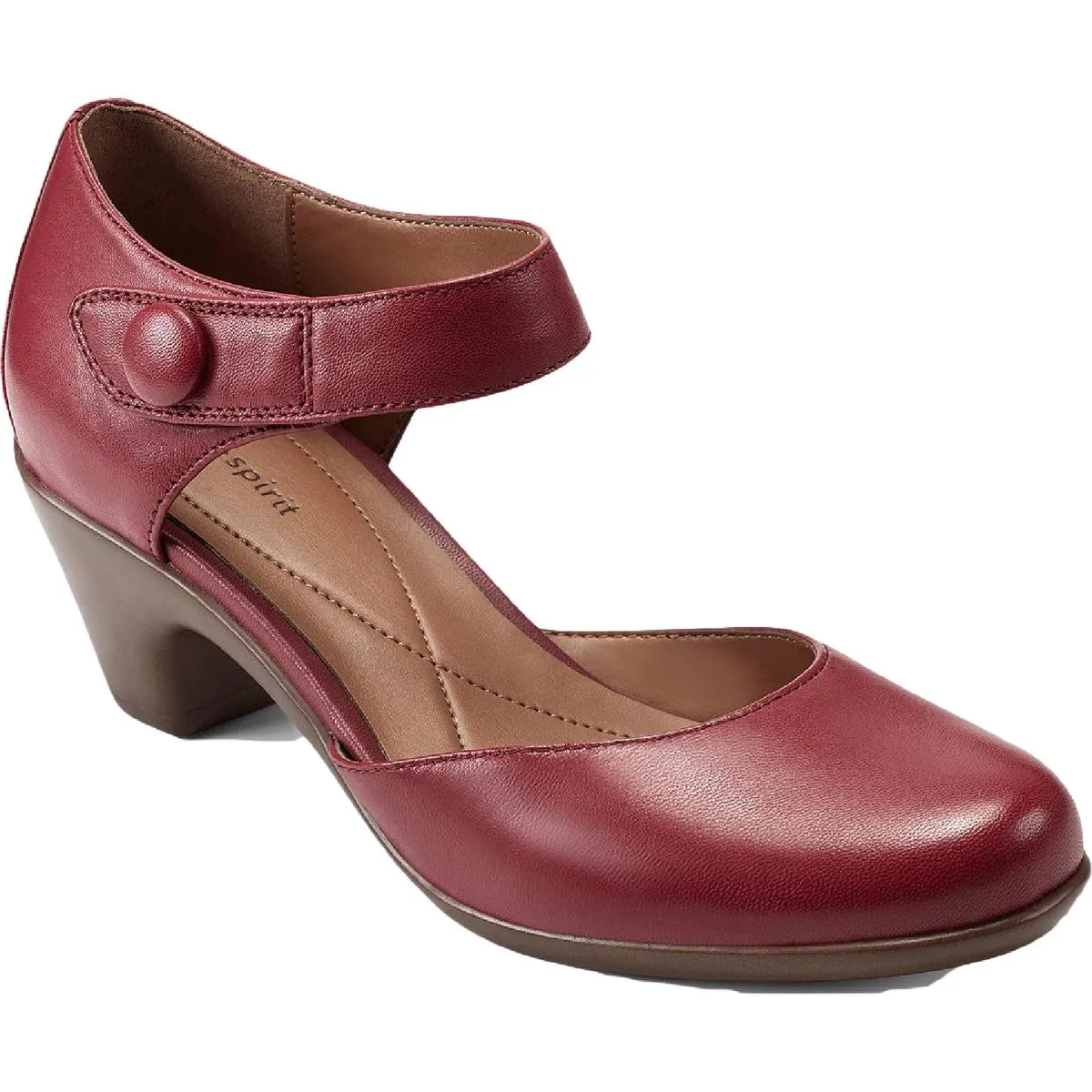 Clarice Womens Cushioned Footbed Block Heel Mary Jane Heels