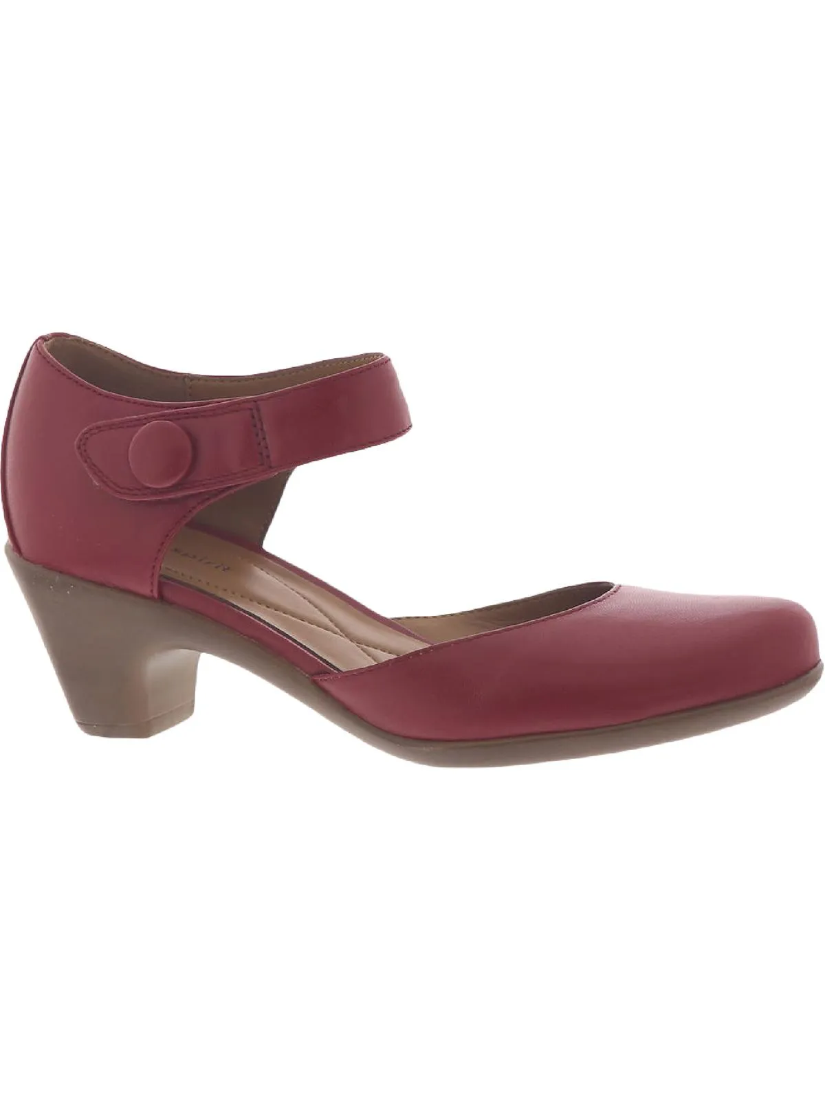 Clarice Womens Cushioned Footbed Block Heel Mary Jane Heels