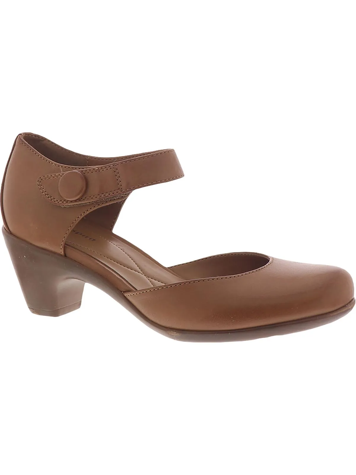 Clarice Womens Cushioned Footbed Block Heel Mary Jane Heels
