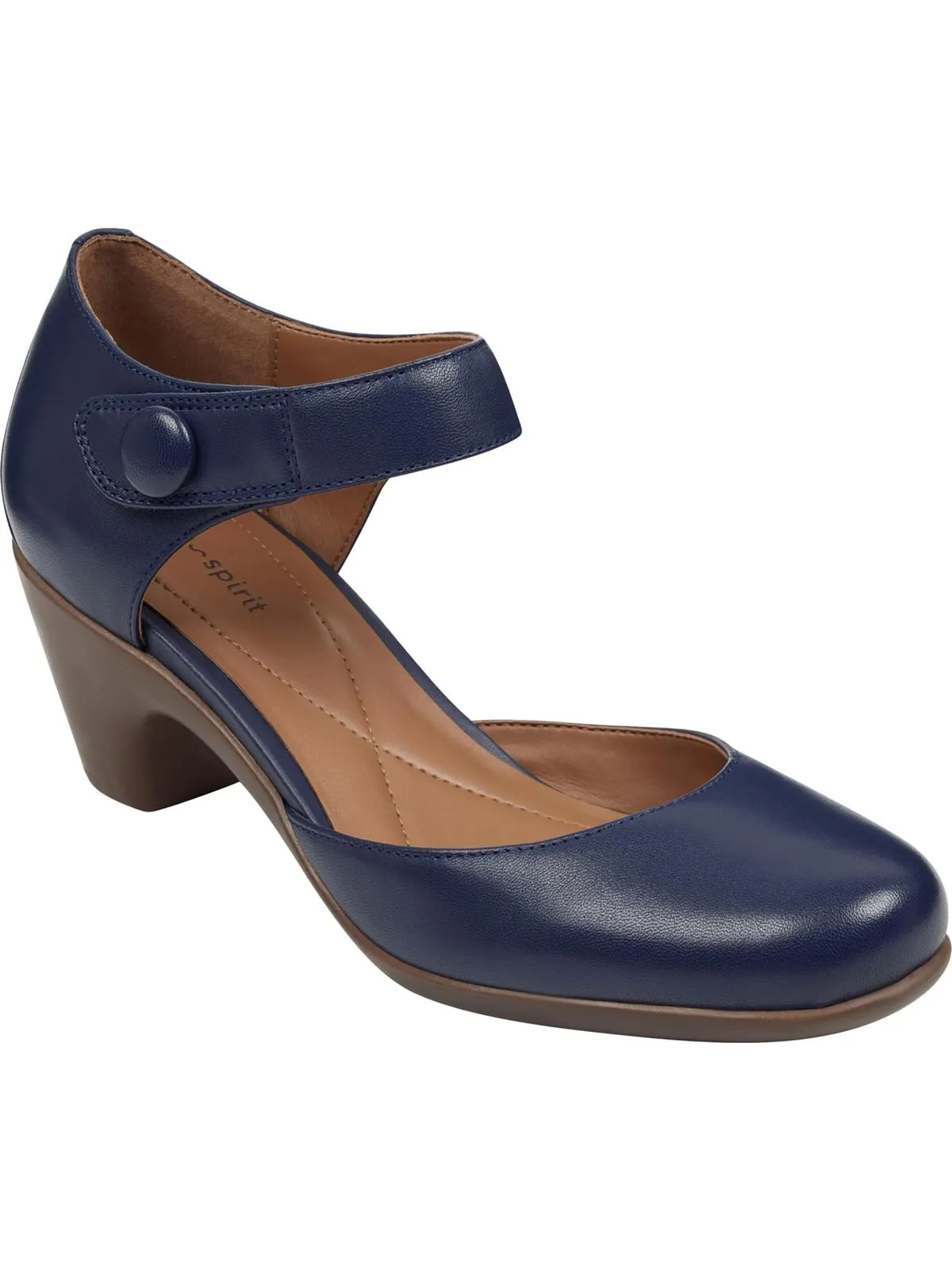Clarice Womens Cushioned Footbed Block Heel Mary Jane Heels