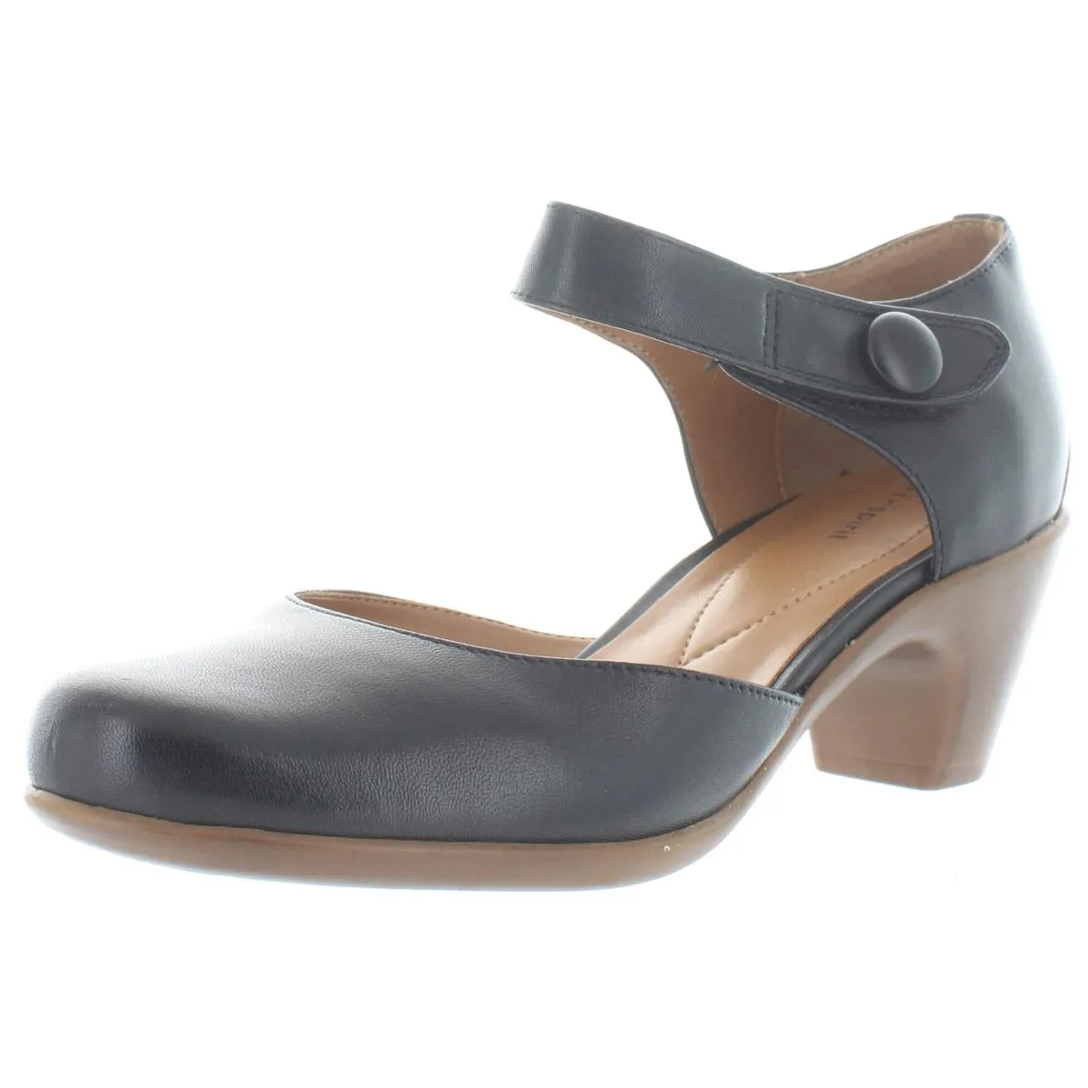 Clarice Womens Cushioned Footbed Block Heel Mary Jane Heels
