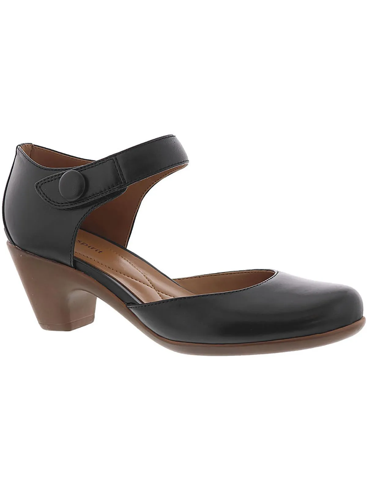 Clarice Womens Cushioned Footbed Block Heel Mary Jane Heels