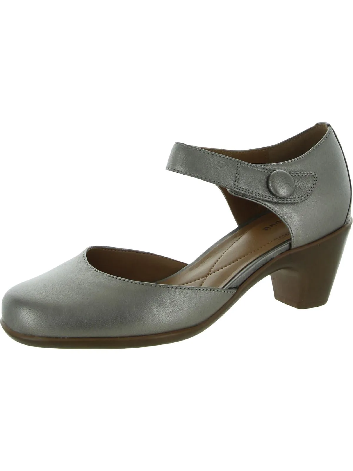 Clarice Womens Cushioned Footbed Block Heel Mary Jane Heels