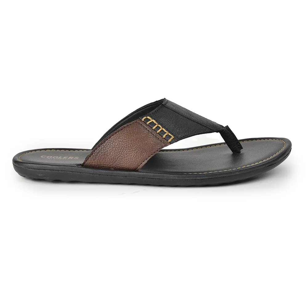Coolers Casual Black Slippers For Men AVN-13 By Liberty