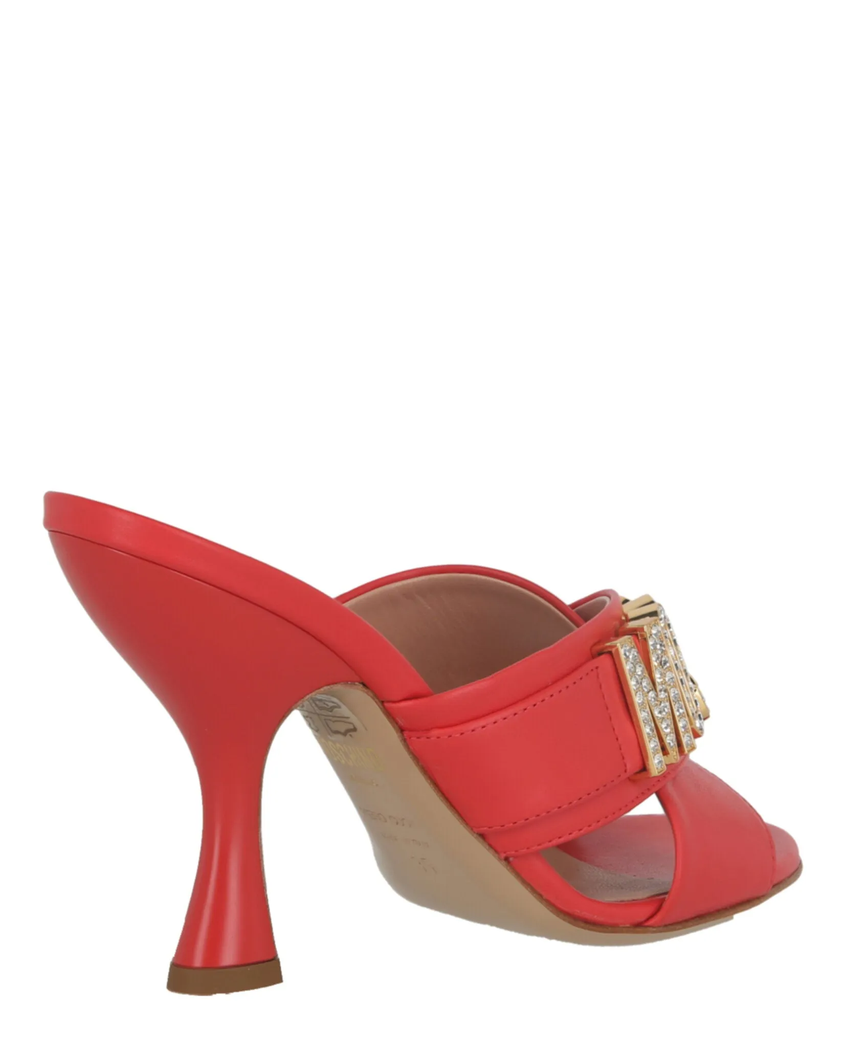 Crystal Logo Leather Mules