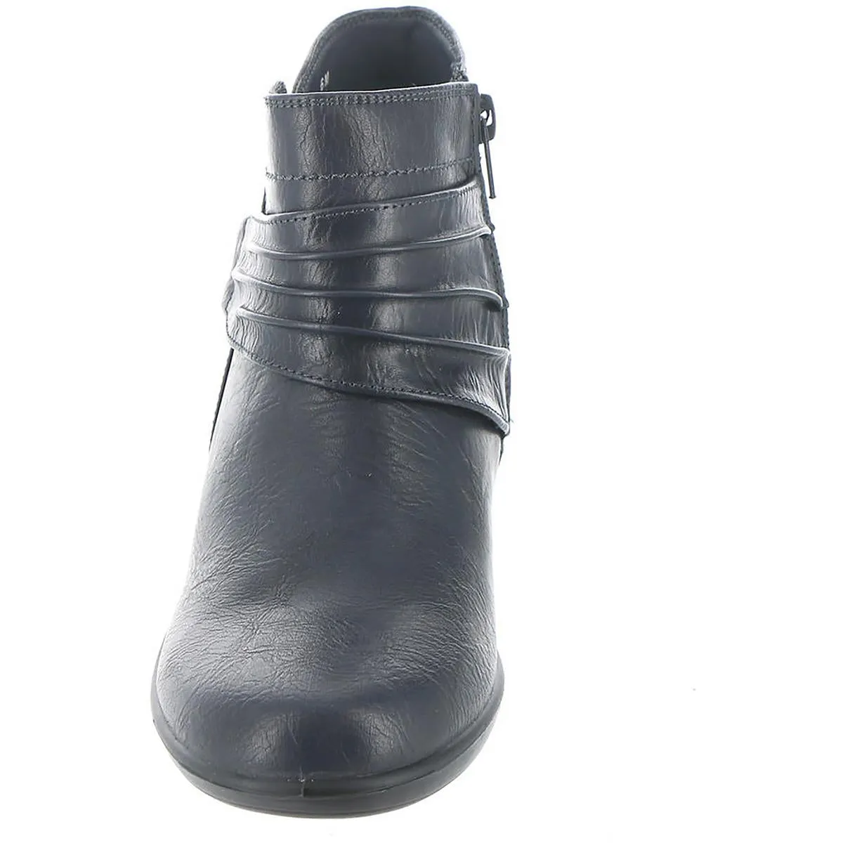 Damita Womens Faux Leather Gathered Booties