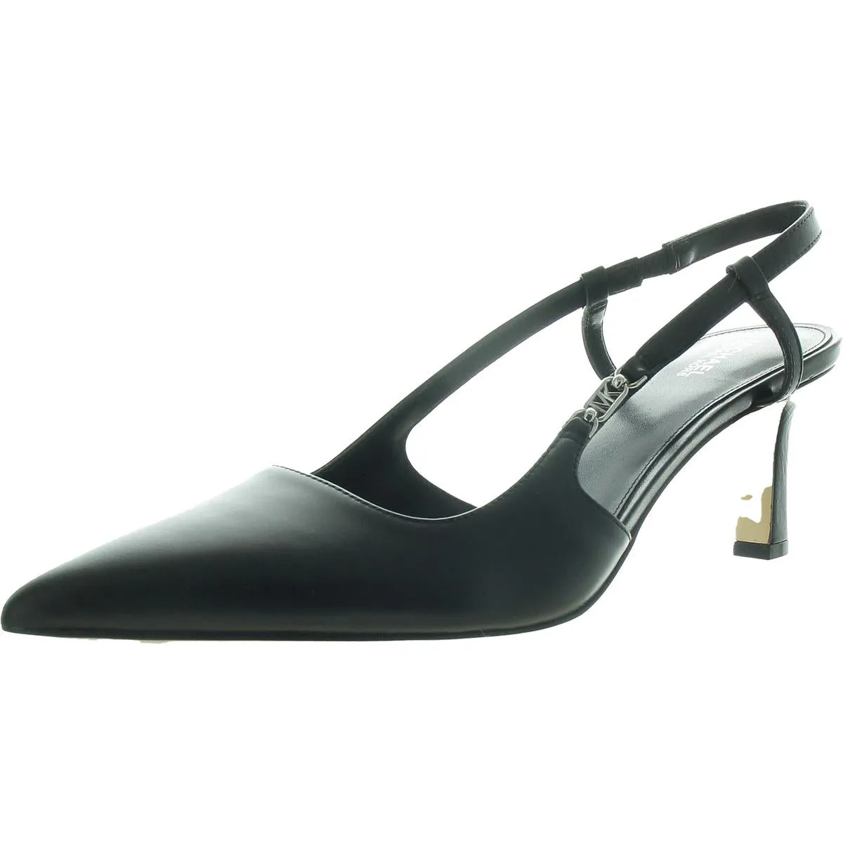 Daniella Womens Leather Slingback Kitten Heels