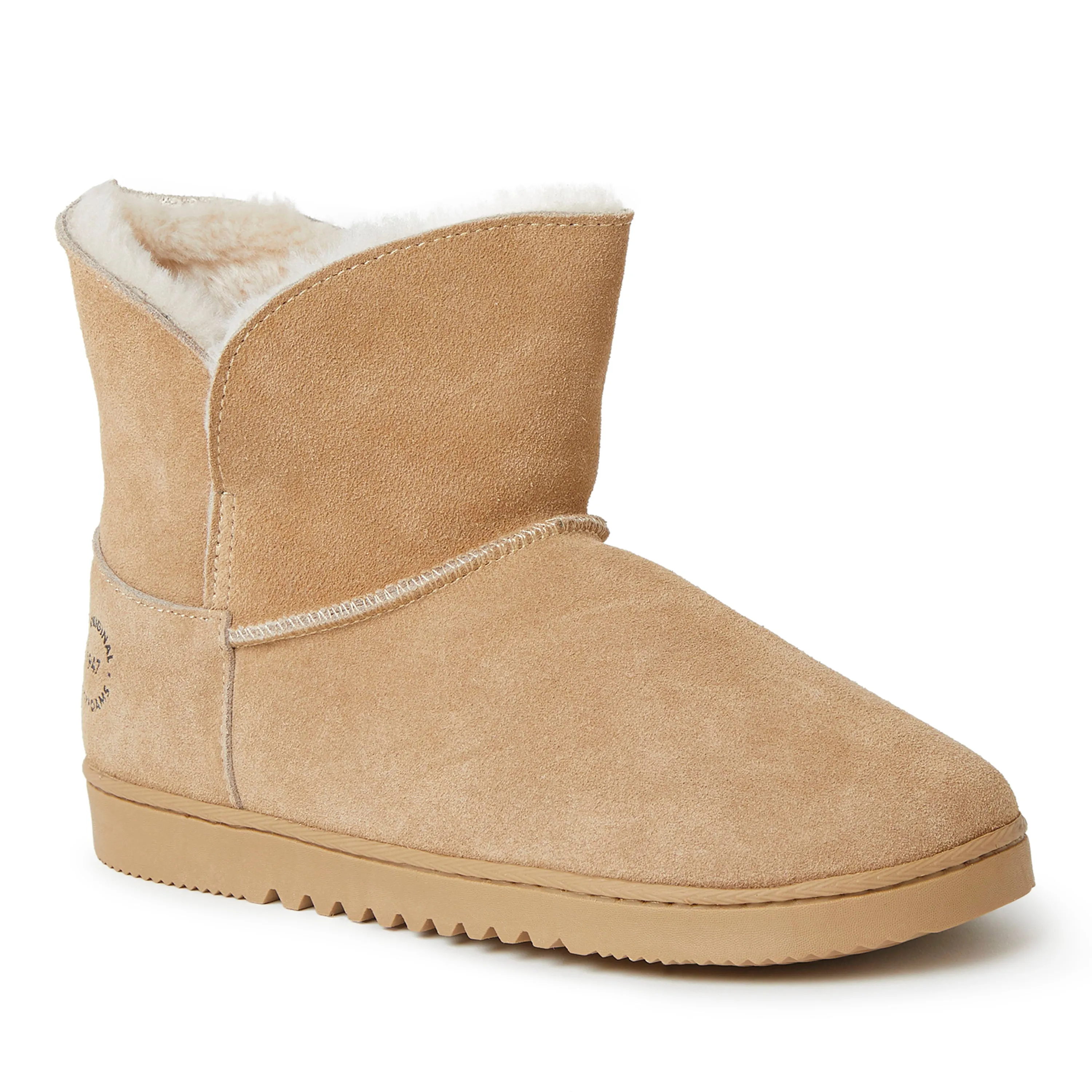 Dearfoams Women's Paige Genuine Suede Bootie