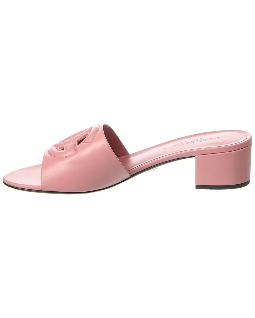 Dolce & Gabbana DG Logo Leather Mule