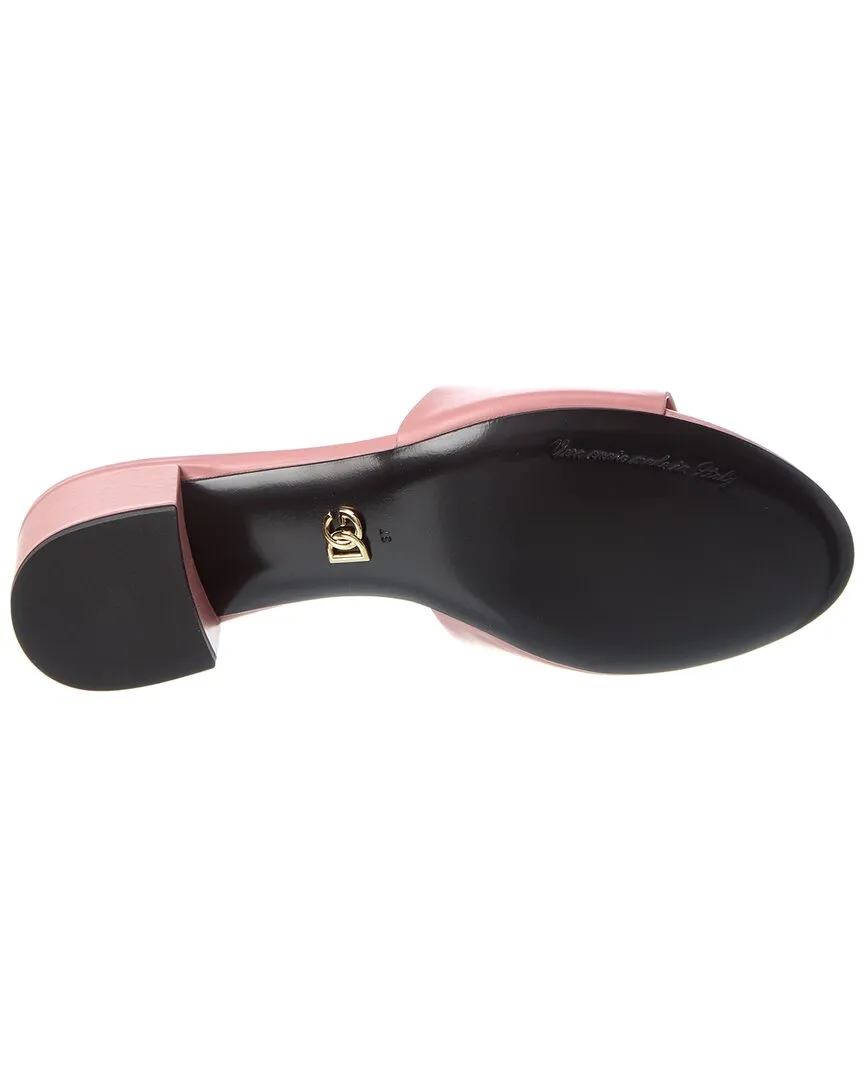 Dolce & Gabbana DG Logo Leather Mule