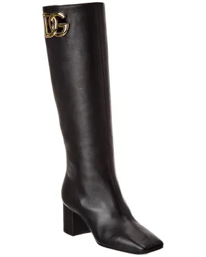 Dolce & Gabbana Leopard Knee-High Boot