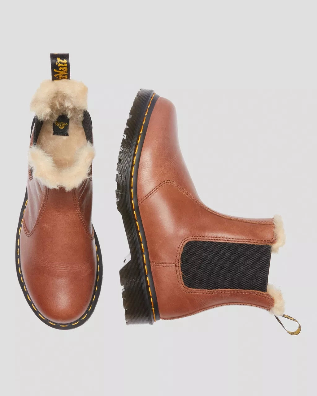 Dr Martens Shoes 2976 Leonore Farrier Boots in Saddle Tan
