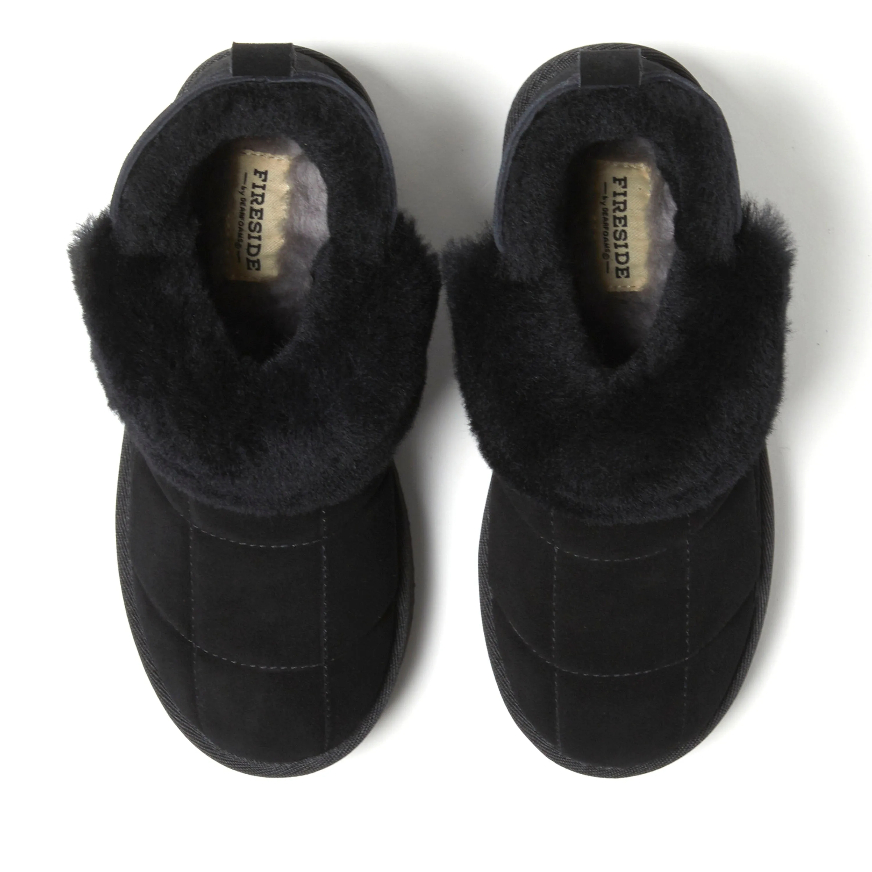 Fireside by Dearfoams Women's Bayswater Genuine Shearling Quilted Platform Bootie