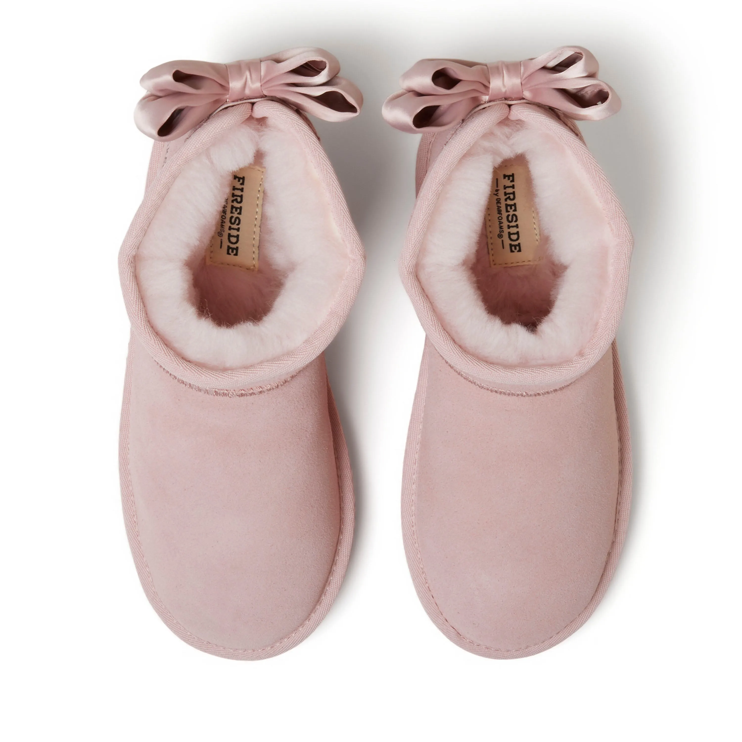 Fireside by Dearfoams Women's Riverland Genuine Shearling Bootie with Bow