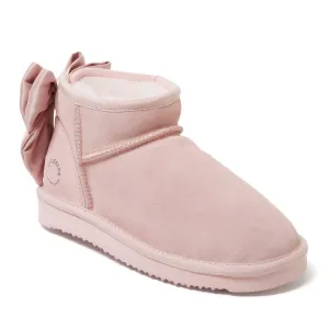Fireside by Dearfoams Women's Riverland Genuine Shearling Bootie with Bow