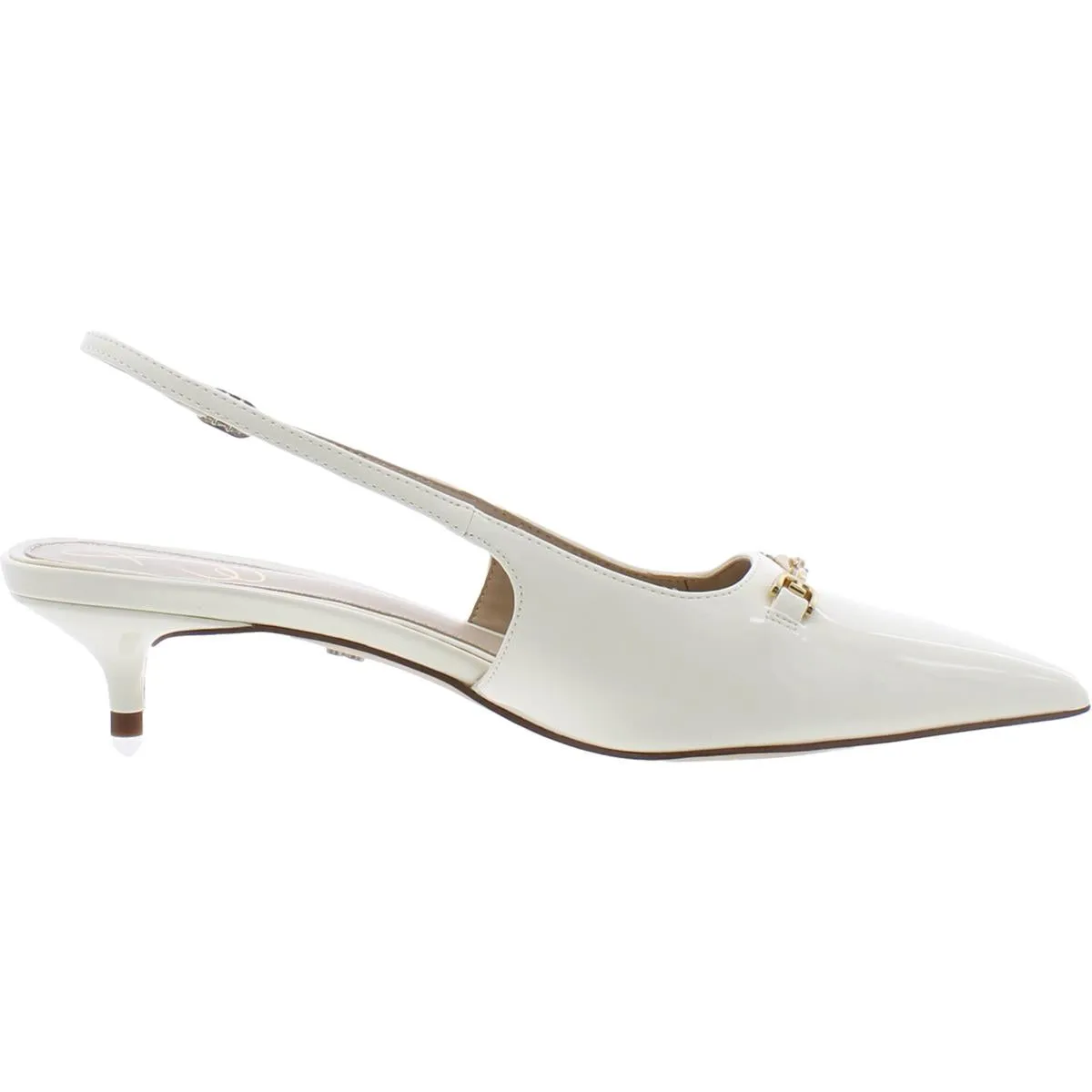 Fitzgerald Womens Faux Leather Cushioned Footbed Kitten Heels