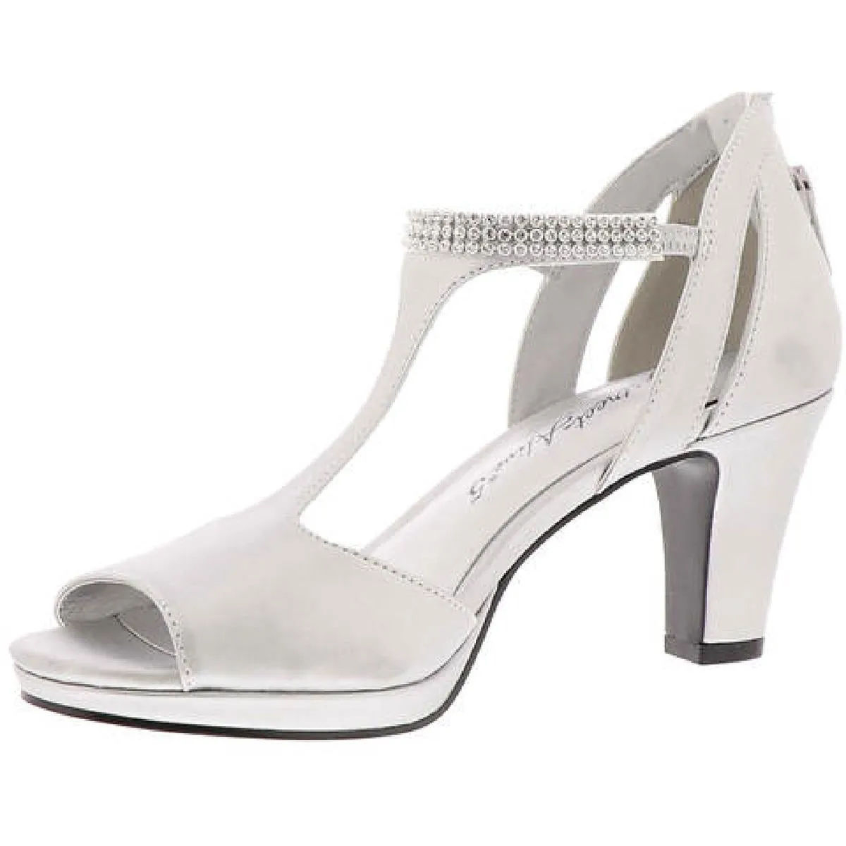 Flash Womens Zipper Man Made T-Strap Heels